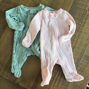 Carters Pink and Green Kids One Piece Set